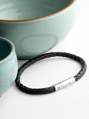 Treat Republic Personalised Leather Black Bracelet - Image 1 of 2