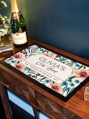 Floral Gin Black Bar Mat by Treat Republic - Image 2 of 5