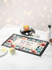Floral Gin Black Bar Mat by Treat Republic - Image 3 of 5