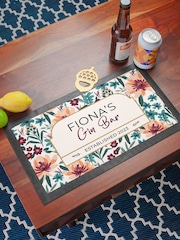 Floral Gin Black Bar Mat by Treat Republic - Image 4 of 5