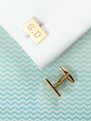 Treat Republic Gold Tone Personalised Plated Cufflinks - Image 2 of 5