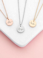 Treat Republic Silver Tone Personalised Disc Necklace - Image 1 of 5