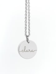 Treat Republic Silver Tone Personalised Disc Necklace - Image 5 of 5