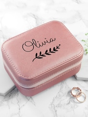 Personalised Pink Travel Jewellery Case by Treat Republic - Image 1 of 5