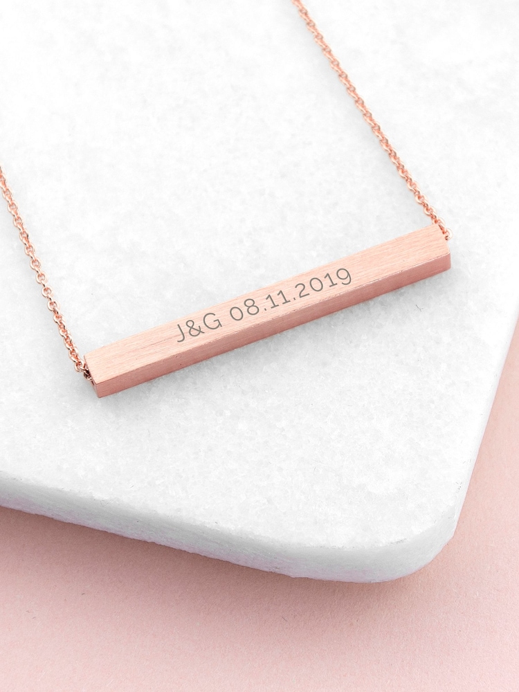 Treat Republic Gold Tone Personalised Necklace - Image 5 of 5