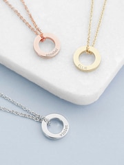Treat Republic Silver Tone Personalised Mini Ring Necklace - Image 1 of 5