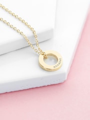 Treat Republic Silver Tone Personalised Mini Ring Necklace - Image 2 of 5