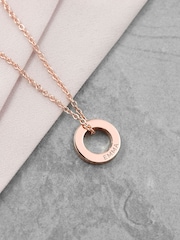 Treat Republic Silver Tone Personalised Mini Ring Necklace - Image 4 of 5