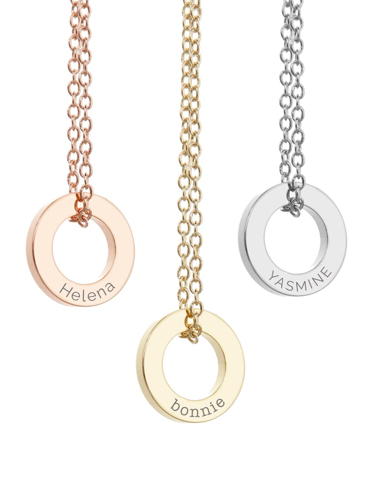 Treat Republic Silver Tone Personalised Mini Ring Necklace - Image 5 of 5
