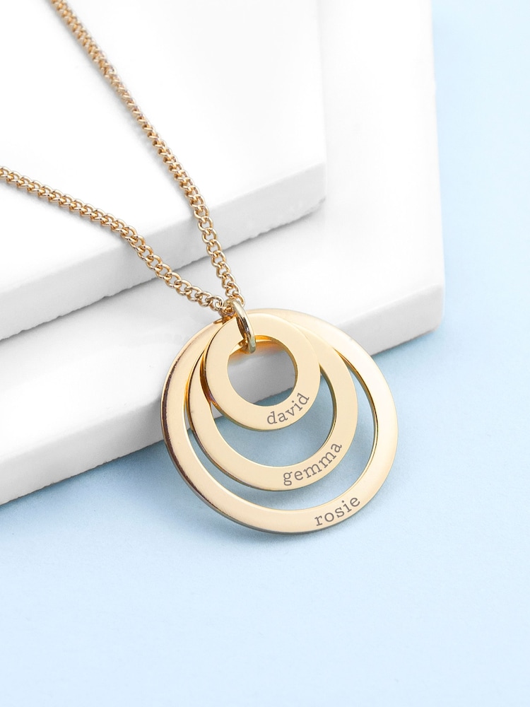 Treat Republic Silver Tone Personalised Rings Of Love Necklace - Image 1 of 5