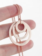 Treat Republic Silver Tone Personalised Rings Of Love Necklace - Image 2 of 5