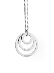 Treat Republic Silver Tone Personalised Rings Of Love Necklace - Image 3 of 5