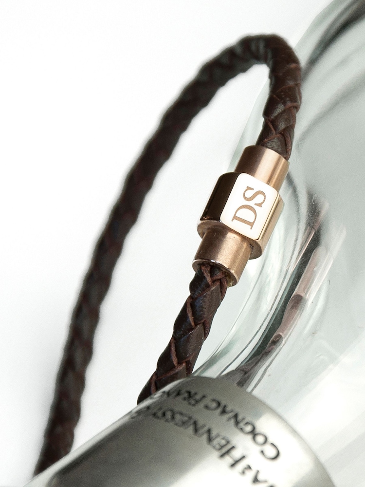 Treat Republic Personalised Gold Clasp Brown Bracelet - Image 2 of 2