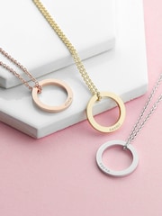 Treat Republic Silver Tone Personalised Family Ring Necklace - Image 1 of 5