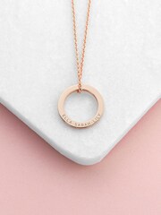 Treat Republic Silver Tone Personalised Family Ring Necklace - Image 2 of 5