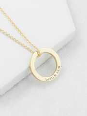 Treat Republic Silver Tone Personalised Family Ring Necklace - Image 3 of 5