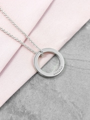 Treat Republic Silver Tone Personalised Family Ring Necklace - Image 4 of 5