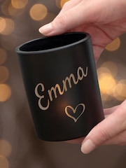 Personalised Heart Black Candle by Treat Republic - Image 1 of 4