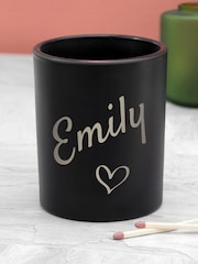 Personalised Heart Black Candle by Treat Republic - Image 2 of 4