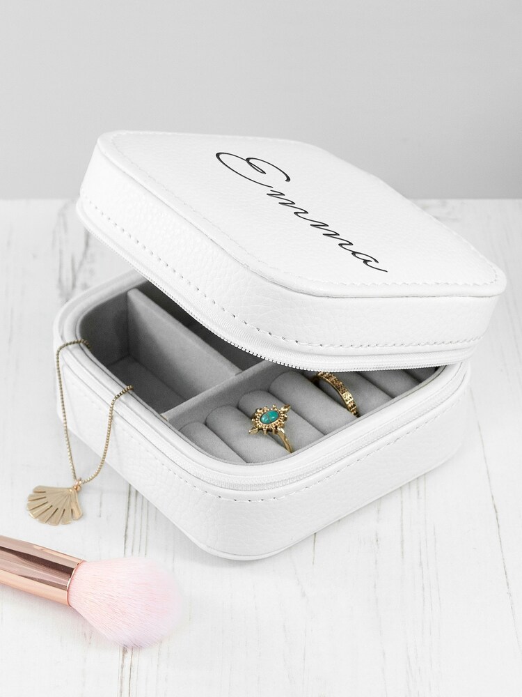 Treat Republic Personalised Travel White Jewellery Box - Image 2 of 7 Treat Republic Personalised Travel White Jewellery Box - Image 2 of 7