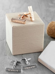 Treat Republic Gold Tone Personalised Coordinates Cufflinks - Image 1 of 6