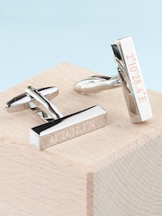 Treat Republic Gold Tone Personalised Coordinates Cufflinks - Image 2 of 6