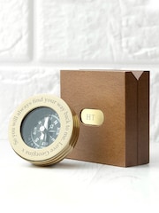 Treat Republic Gold Personalised Brass Travellers Compass With Wooden Box - Image 1 of 5