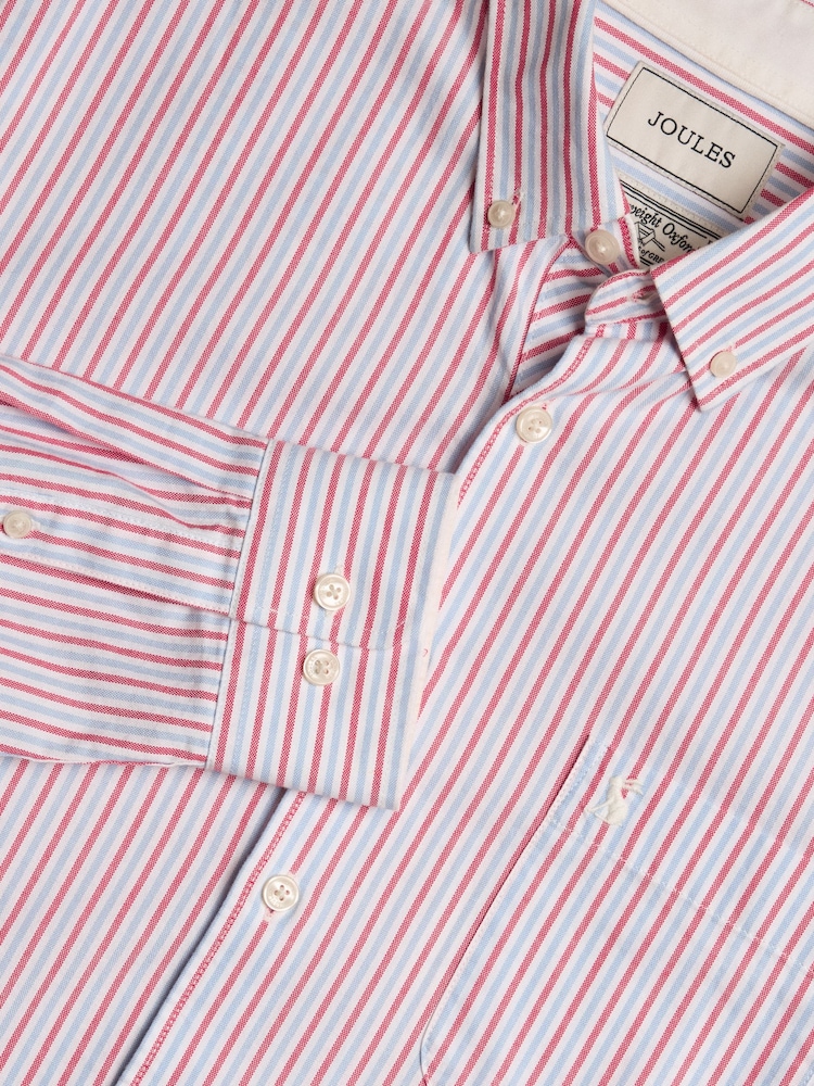 Joules Oxford Red/Blue Stripe Classic Fit Shirt - Image 1 of 11