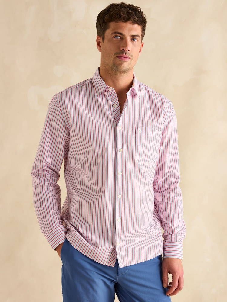 Joules Oxford Red/Blue Stripe Classic Fit Shirt - Image 2 of 11