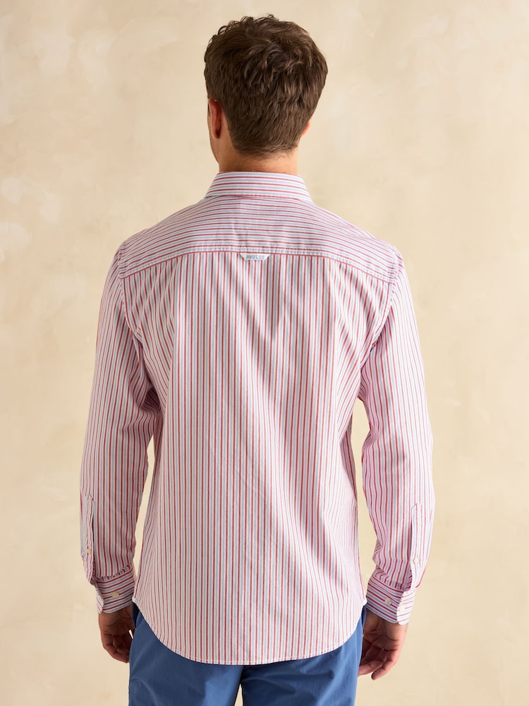 Joules Oxford Red/Blue Stripe Classic Fit Shirt - Image 3 of 11