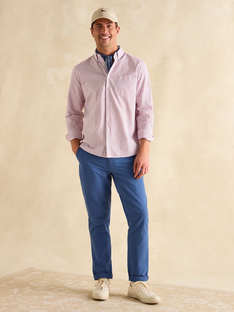 Joules Oxford Red/Blue Stripe Classic Fit Shirt - Image 5 of 11