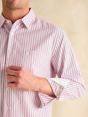 Joules Oxford Red/Blue Stripe Classic Fit Shirt - Image 7 of 11