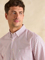 Joules Oxford Red/Blue Stripe Classic Fit Shirt - Image 8 of 11