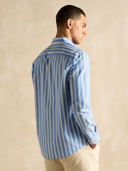 Joules Poplin Blue Stripe Classic Fit Shirt - Image 3 of 7
