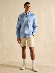 Joules Poplin Blue Stripe Classic Fit Shirt - Image 4 of 7