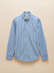 Joules Poplin Blue Stripe Classic Fit Shirt - Image 7 of 7