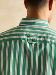 Joules Poplin Green Stripe Classic Fit Shirt - Image 6 of 7