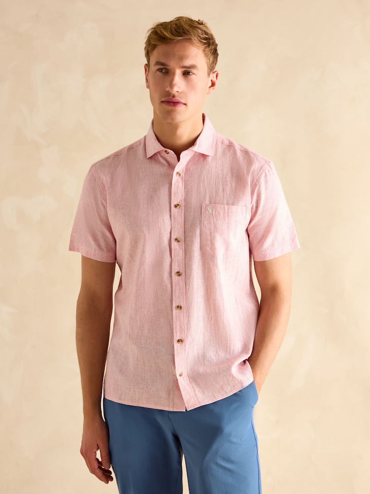 Красный в полоску - С коротким рукавом - Joules Linen Blend Shirt - Image 2 of 8