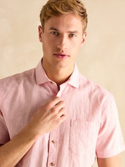Красный в полоску - С коротким рукавом - Joules Linen Blend Shirt - Image 5 of 8
