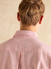 Красный в полоску - С коротким рукавом - Joules Linen Blend Shirt - Image 7 of 8