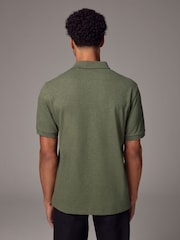 Green Marl Regular Fit Short Sleeve Pique Polo Shirt - Image 3 of 8