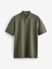 Green Marl Regular Fit Short Sleeve Pique Polo Shirt - Image 6 of 8
