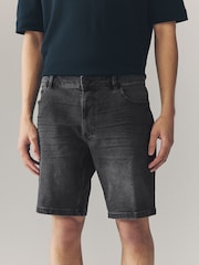 Charcoal Grey Denim Shorts - Image 1 of 7