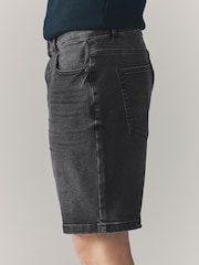 Charcoal Grey Denim Shorts - Image 4 of 7