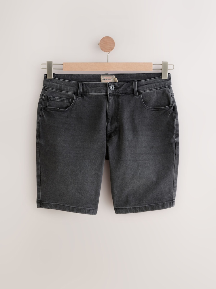Charcoal Grey Denim Shorts - Image 7 of 7