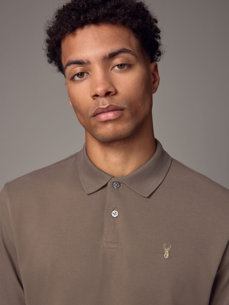 Truffle Regular Fit Short Sleeve Pique Polo Shirt - Image 3 of 6