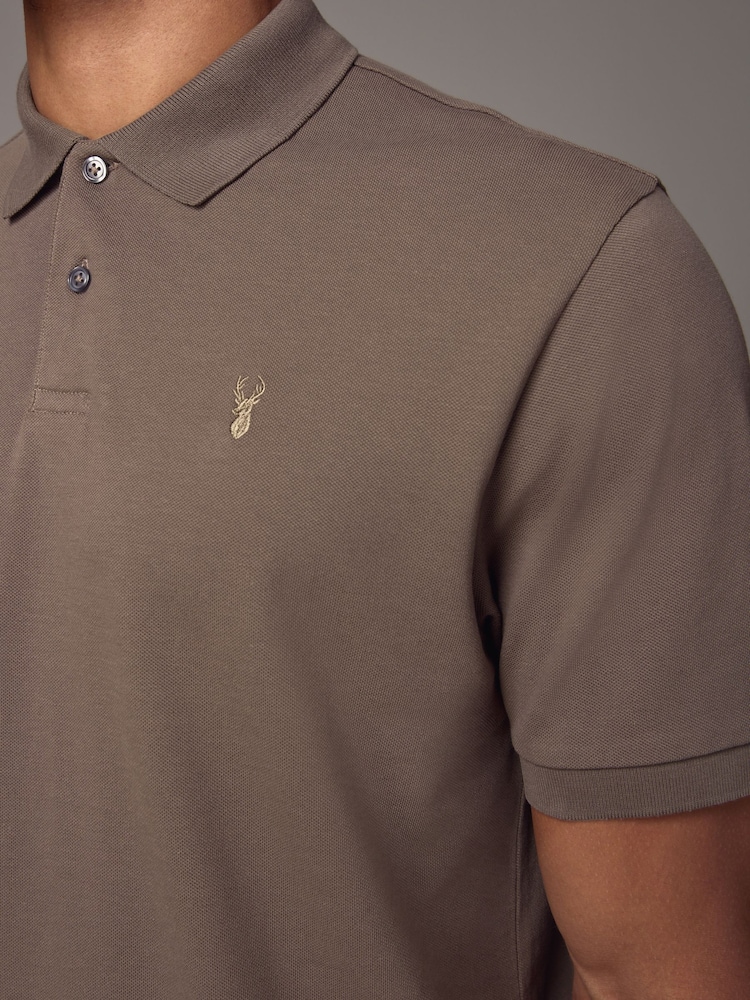 Truffle Regular Fit Short Sleeve Pique Polo Shirt - Image 4 of 6