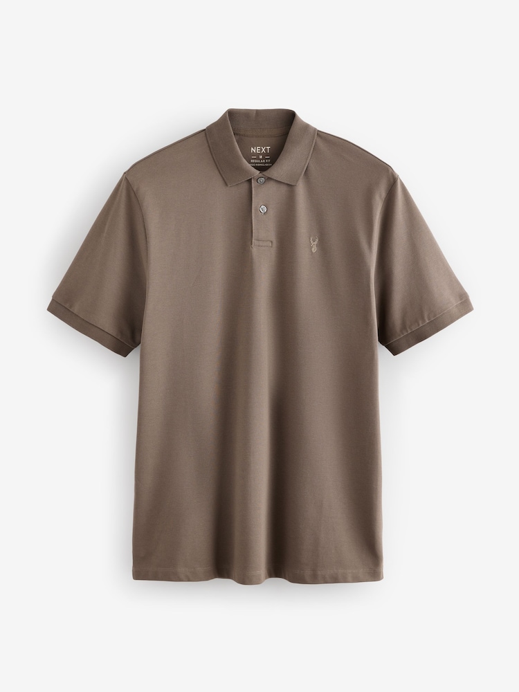 Truffle Regular Fit Short Sleeve Pique Polo Shirt - Image 6 of 6