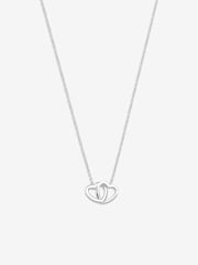 Simply Silver Silver Tone Sterling 925 Interlink Heart Necklace - Image 1 of 3