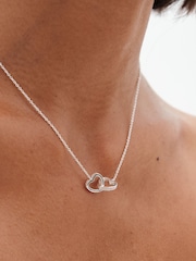 Simply Silver Silver Tone Sterling 925 Interlink Heart Necklace - Image 2 of 3